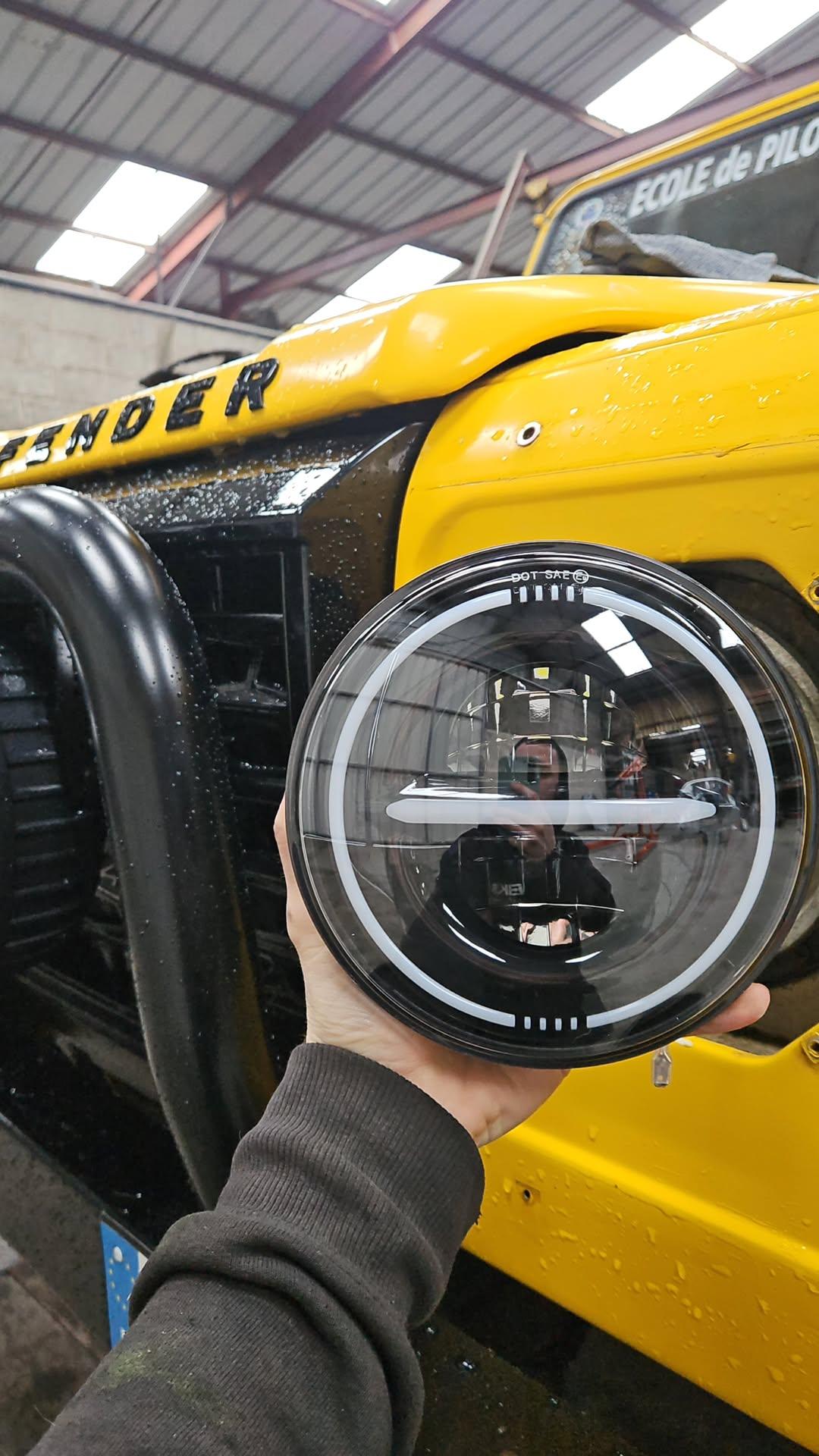 Feux Led 7 pouces T-vision+ pour Land Rover Defender/Jeep Wrangler/Patrol Y60