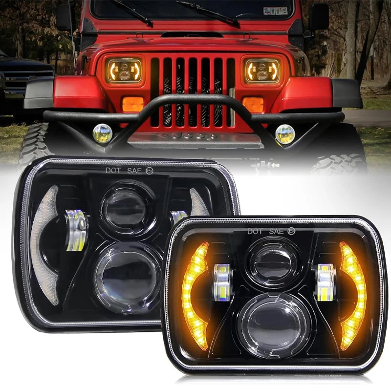 Optiques LED 110W pour Jeep Wrangler YJ et Cherokee XJ
